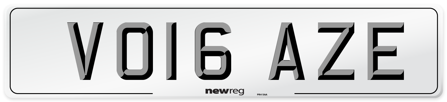 VO16 AZE Number Plate from New Reg